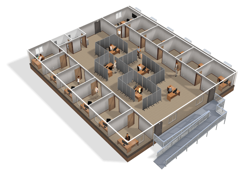 Infographic workspace for social distancing